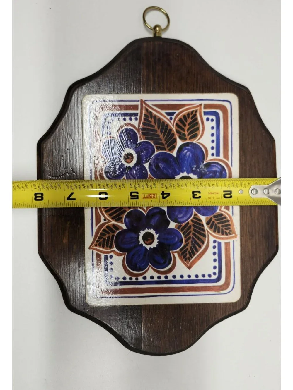 Handmade Wooden Wall Plaque Retro Floral NYC Made Vintage 70s - Picture 10 of 11